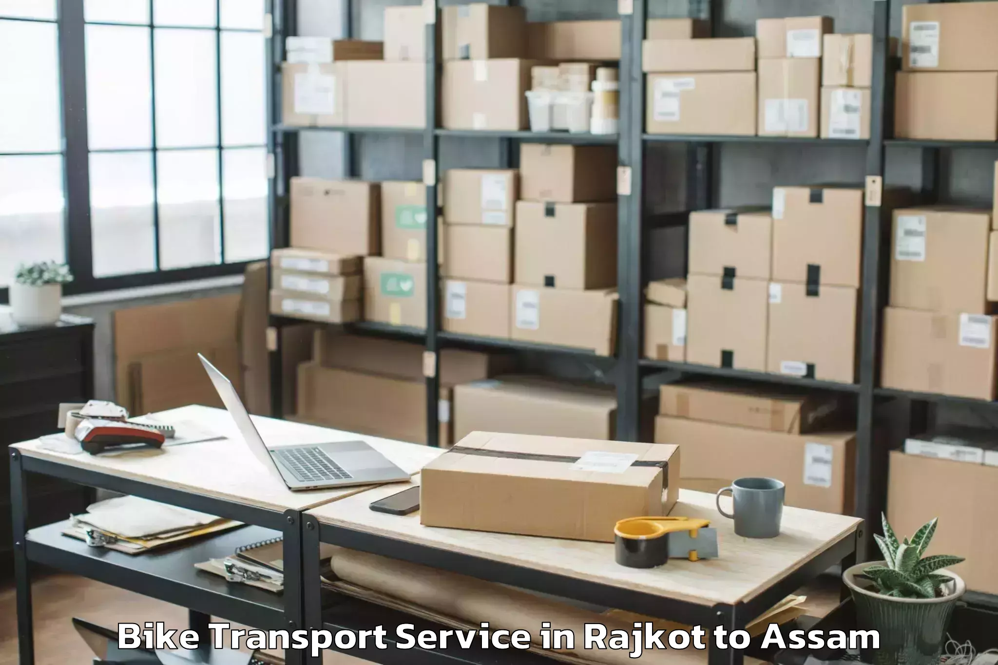 Reliable Rajkot to Marigaon Bike Transport